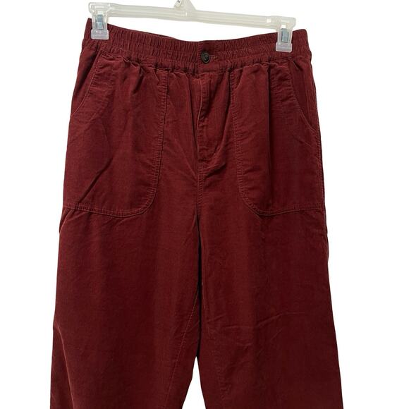 Madewell Curvy Tapered Huston Corduroy Pants Size M Rusted Burgundy Retro Boho - Picture 2 of 7
